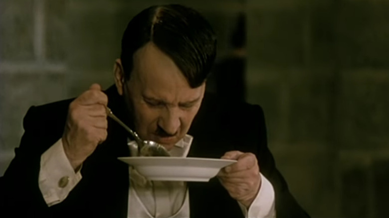 Hitler eating soup