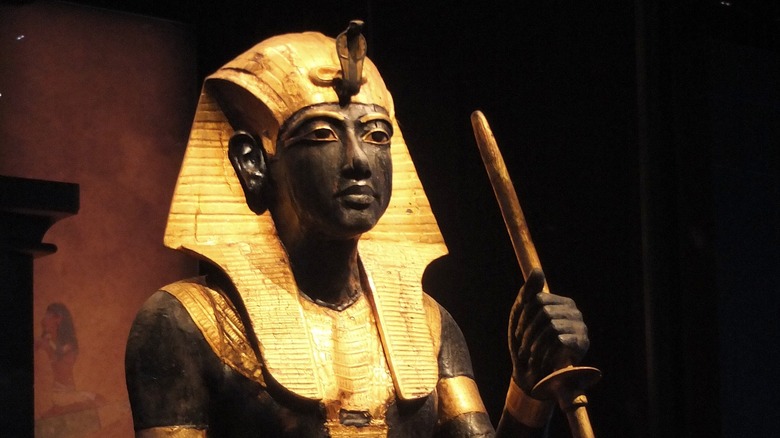 Black and gold ka statue of Tutankhamun