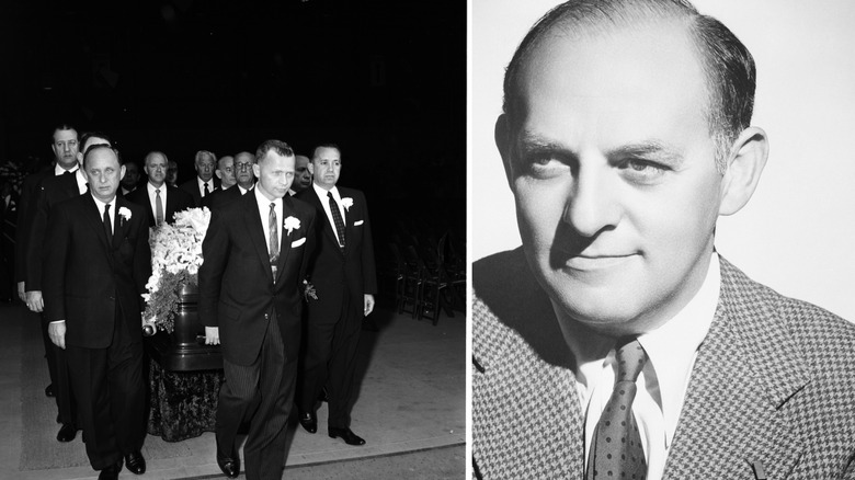 Harry Cohn casket funeral and headshot
