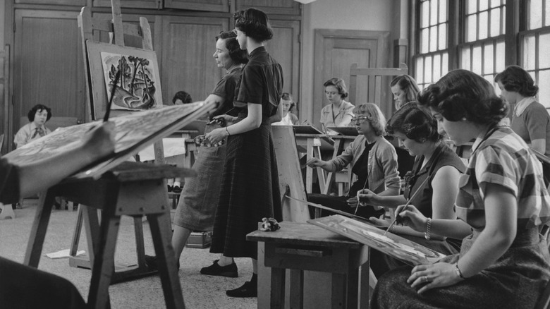 Texas State College for Women, art class, 1950