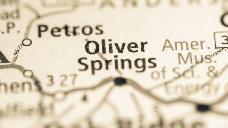 Map of TN with Oliver Springs