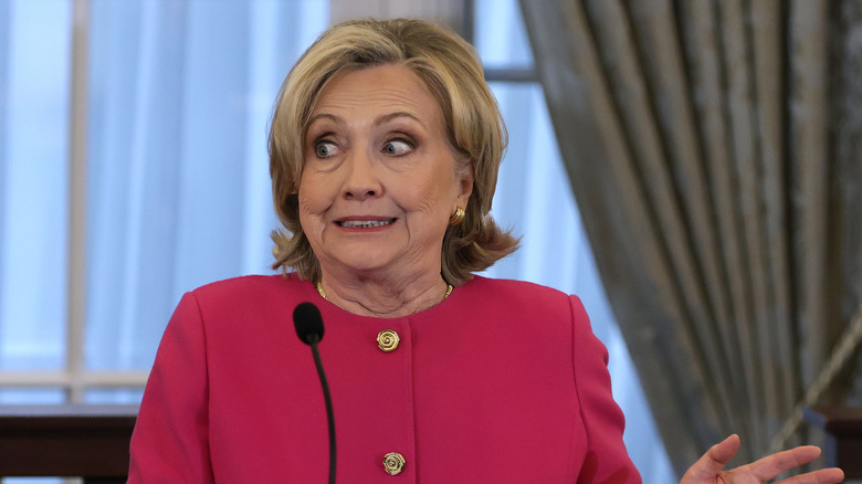 Hillary Clinton making a funny face