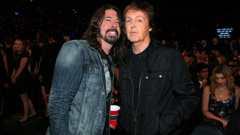 Dave Grohl posing with Paul McCartney