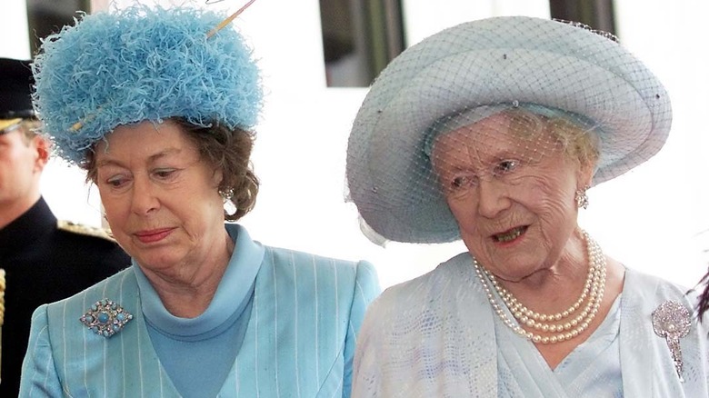 Margaret and the queen mother look down