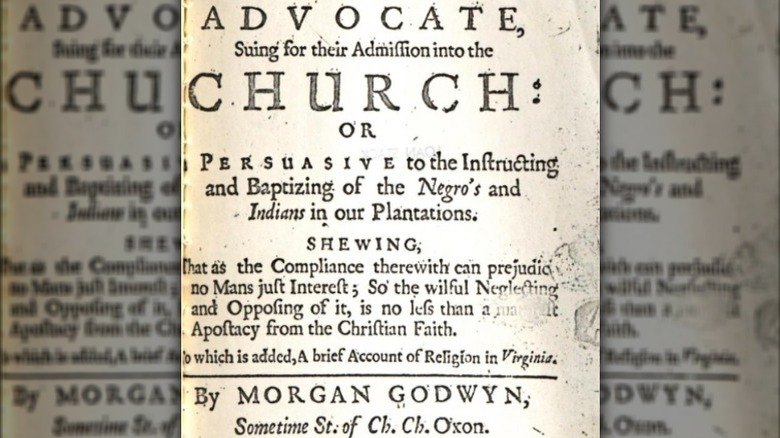Title page of Morgan Godwyn's book