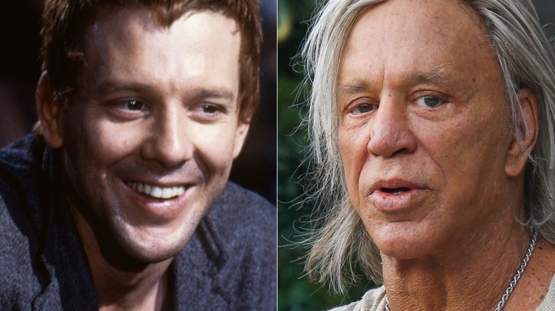 mickey rourke in diner and after surgery
