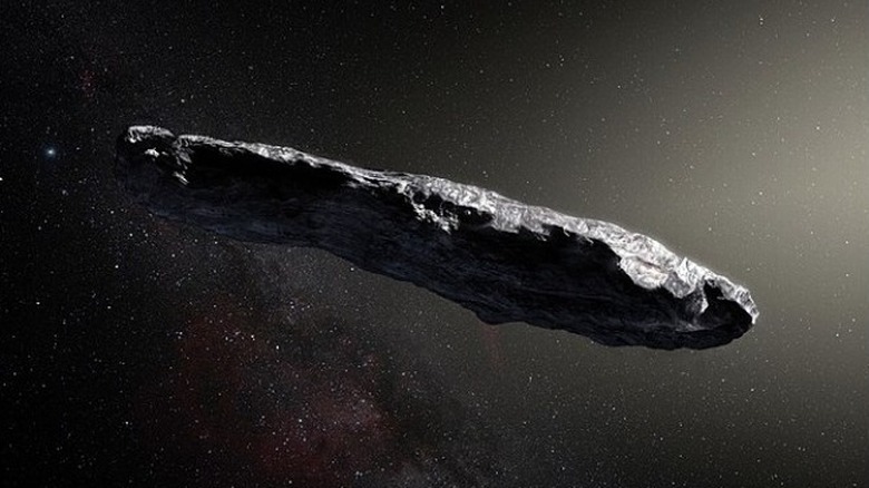 Illustration graphic Oumuamua space object