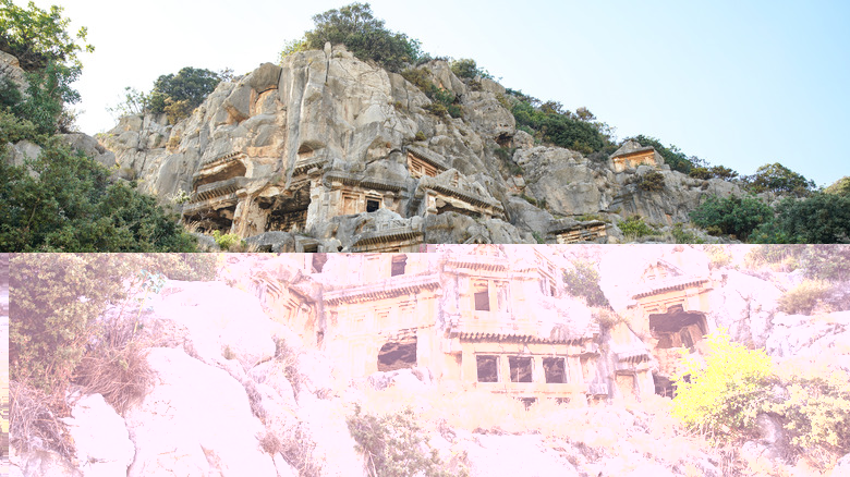 The rock-cut tombs of Myra.