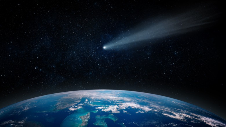 Comet over the Earth.