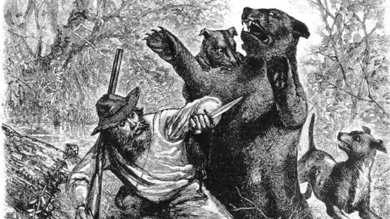 Illustration of Hugh Glass and bear