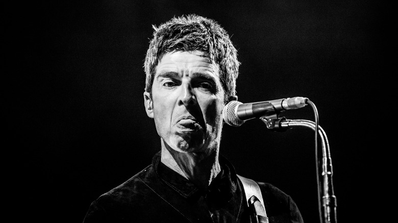 Noel Gallagher showing his tongue
