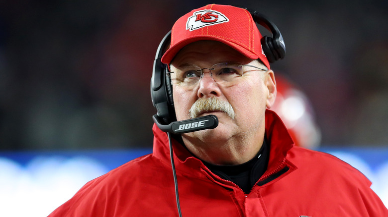 Andy Reid looks on during game