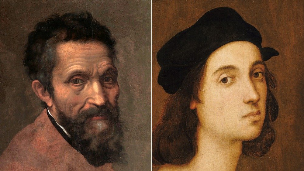 Left: Portrait of Michelangelo, 1544 Right: Self-portrait by Raphael