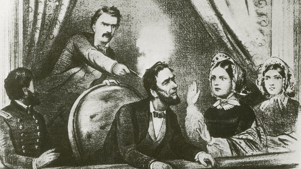 illustration of John Wilkes Booth assassinating Lincoln