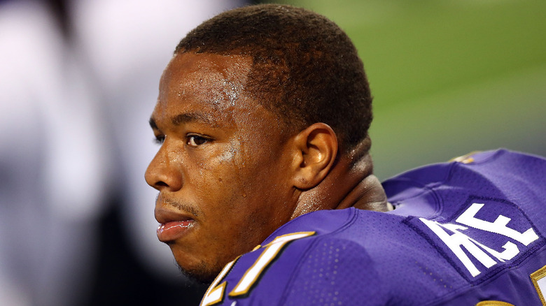 Ray Rice looks over his shoulder