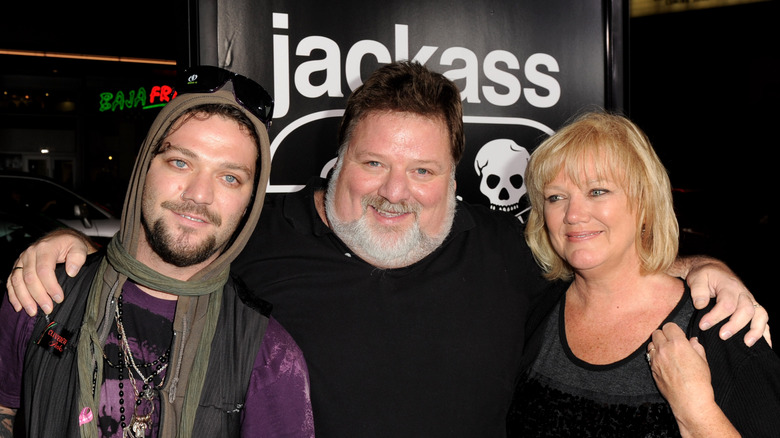 Bam, Phil, and April Margera smiling