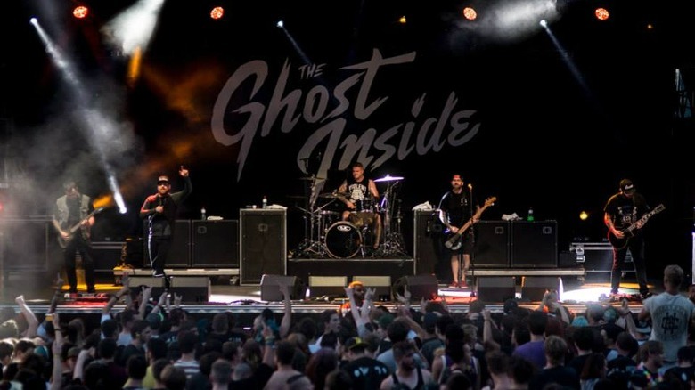 the ghost inside playing at a packed concert