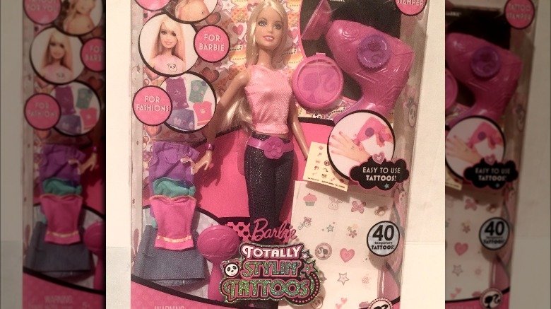 Totally Stylin' Tattoo Barbie in box accessories