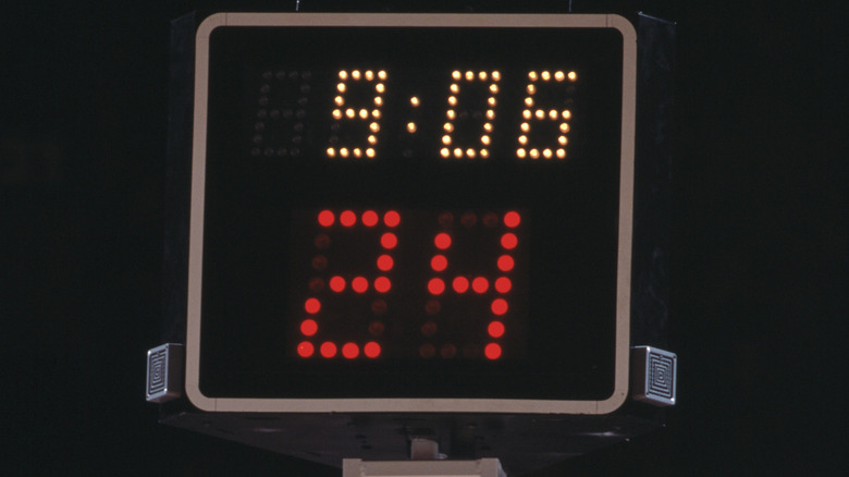 Close-up of 24-second shot clock