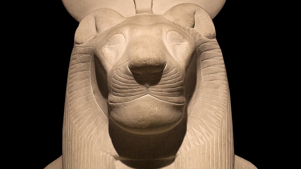 A statue depicting Bastet as a lioness