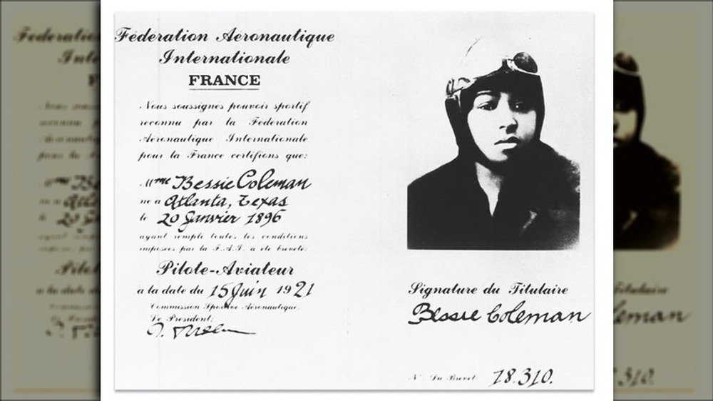 Bessie Coleman's pilot license