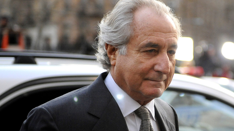 Bernie Madoff getting out of a car