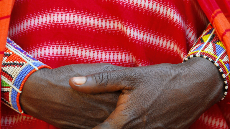 A maasai woman with her jewelry