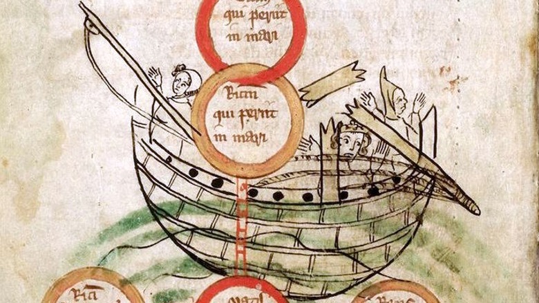 Medieval drawing of the sinking of the White Ship