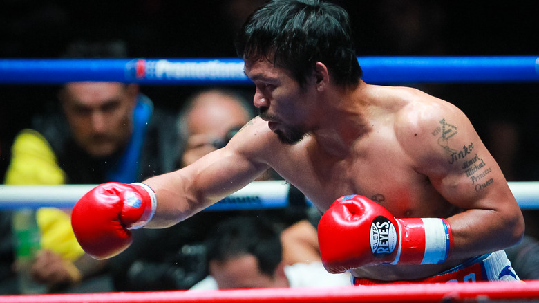 Manny Pacquiao in the ring fighting