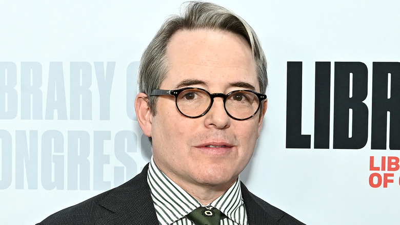Matthew Broderick glasses suit at event
