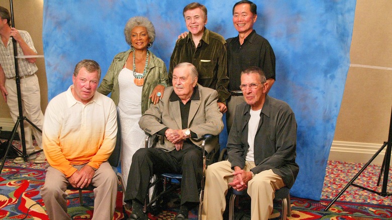 Takei and Shatner pose with costars