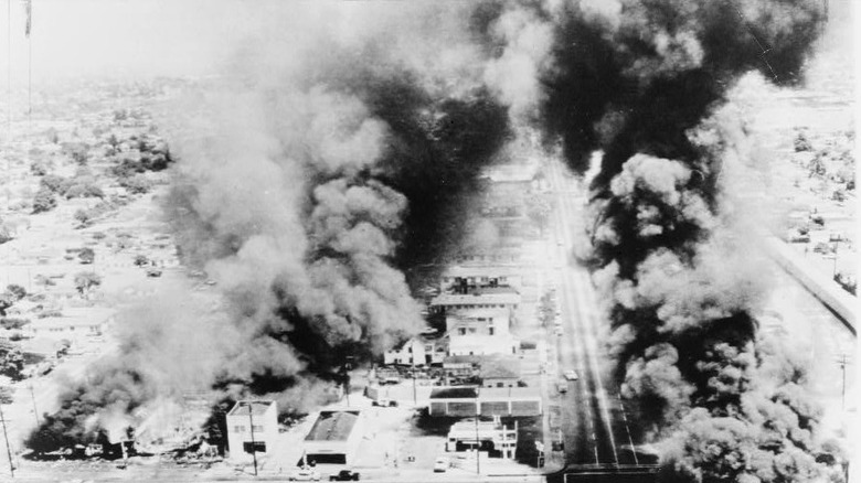 burning buildings during the Watts riots