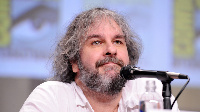 peter jackson in front of microphone