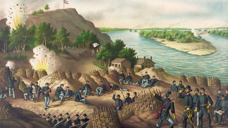 Painting of siege of Vicksburg