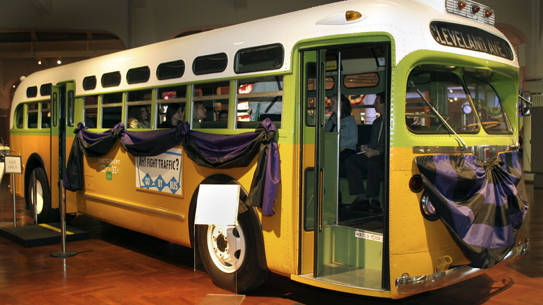 the bus on display