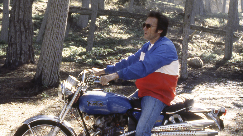 Clint Eastwood on motorbike