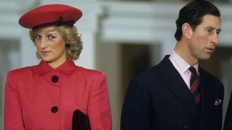 Princess Diana and Prince Charles looking away from each other