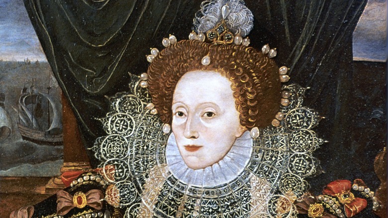 Portrait of Queen Elizabeth I in large dress