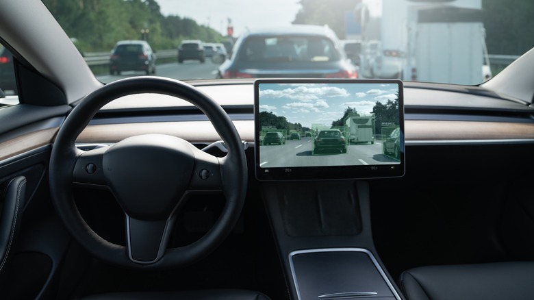 Self-driving car interior view