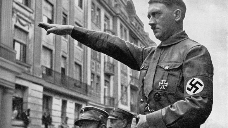 Adolf Hitler saluting