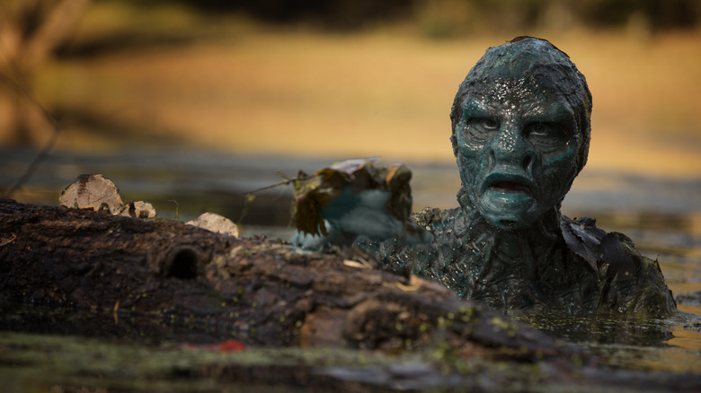 3D illustration of monster in swamp