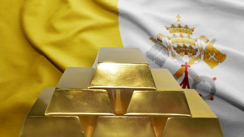vatican flag and gold bullion
