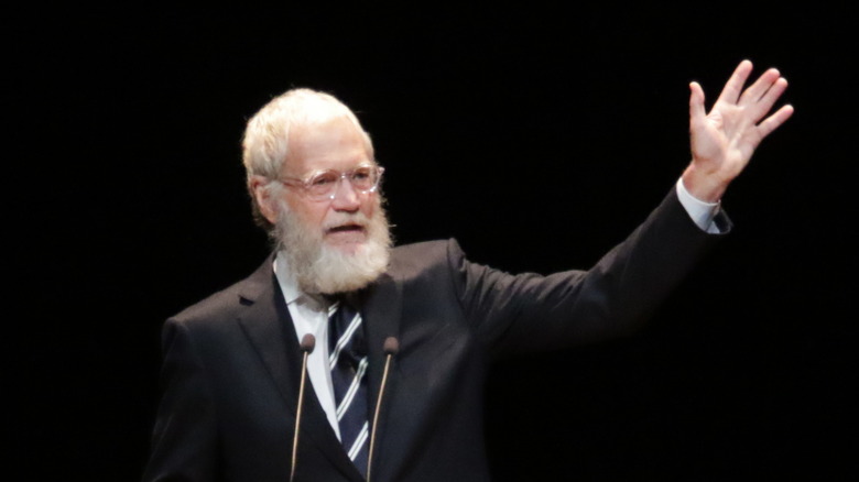 David Letterman giving speech