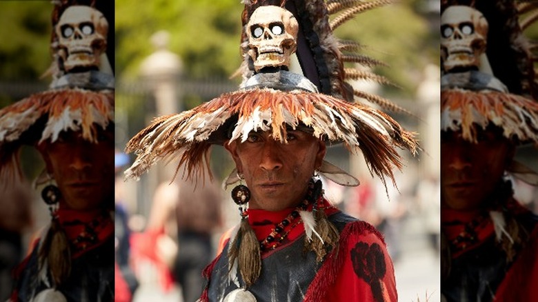 aztec dancer or shaman called conchero