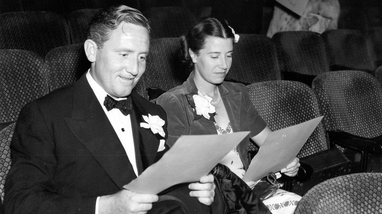 Spencer and Louise Tracy reading