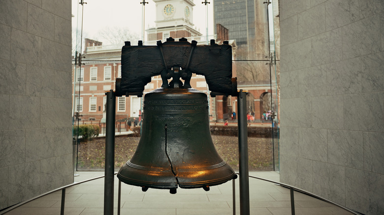 up close image of the liberty bell