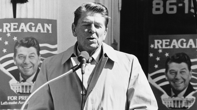 Reagan speaking microphone