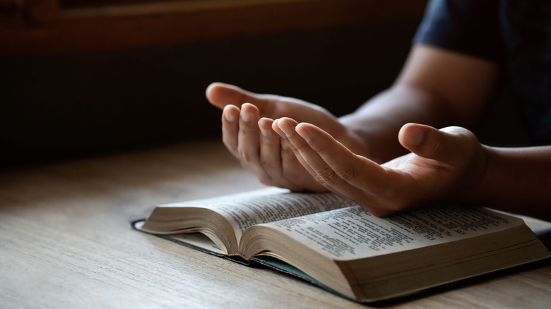 Bible prayer open hands