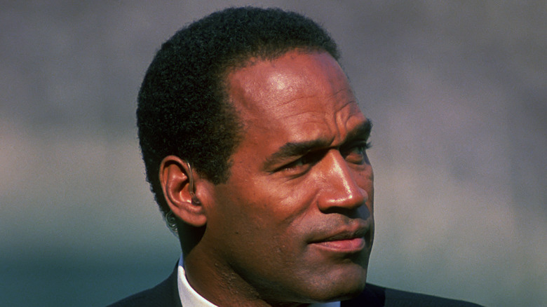 O.J. Simpson looking to side