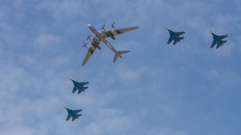 Tupolev TU-95 and escort planes